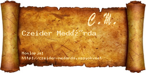 Czeider Medárda névjegykártya